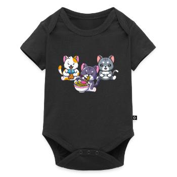 Chat Boba Thé Bubble Tea Gaming Gamer Ramen Anime - Body à manches courtes Premium Bébé - noir - Devant