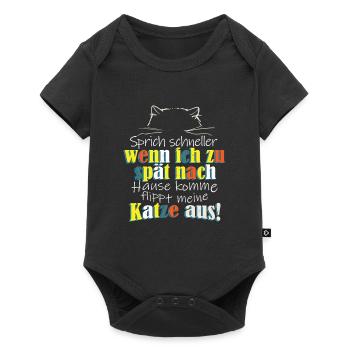 Please Speak Faster - My Cat Can Kill Me - Baby Premium Kurzarmbody - Schwarz - Vorne