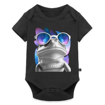 Frog Space Glasses Red Eyed Tree Frog Galaxy Sungl - Baby Premium Kurzarmbody - Schwarz - Vorne