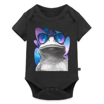 Frog Space Glasses Galaxy Sunglasses Meme - Baby Premium Kurzarmbody - Schwarz - Vorne
