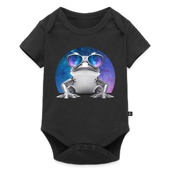 Vaporwave Frog Space Glasses Galaxy Sunglasses Toa - Baby Premium Kurzarmbody - Schwarz - Vorne