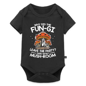 Fun-Gi Leave The Party There Wasn't Mush-Room - Baby Premium Kurzarmbody - Schwarz - Vorne