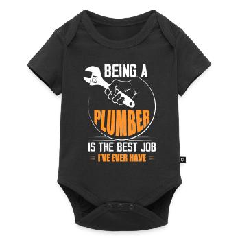 Être plombier est le meilleur travail que j’ai jamais eu Pip - Body à manches courtes Premium Bébé - noir - Devant