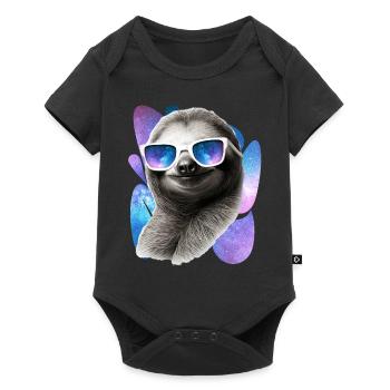 Sloth Space Glasses Galaxy Sunglasses Sloth Meme - Baby Premium Kurzarmbody - Schwarz - Vorne