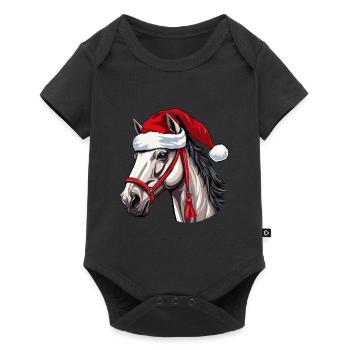 Noël tête de cheval Noël - Body à manches courtes Premium Bébé - noir - Devant