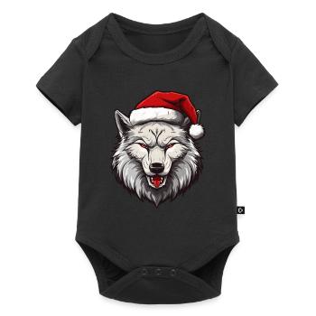 Noël tête de loup Noël - Body à manches courtes Premium Bébé - noir - Devant