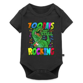 100th Day of School Dino Costume 100 Days of School - Baby Premium short-sleeve bodysuit - black - Front