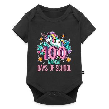 Joyeux 100 jours d'apprentissage magique - Body à manches courtes Premium Bébé - noir - Devant