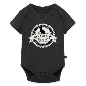 80% Coton 20% Chat Chemise - Body à manches courtes Premium Bébé - noir - Devant