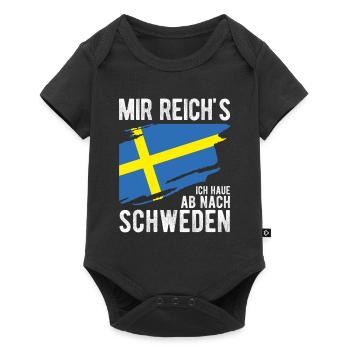 Mir Reichts Ich Haue Ab Nach Schweden Urlaub Natur - Baby Premium Kurzarmbody - Schwarz - Vorne