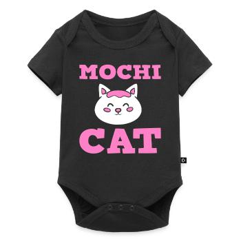 Mochi Cat Katzenliebhaber - Baby Premium Kurzarmbody - Schwarz - Vorne