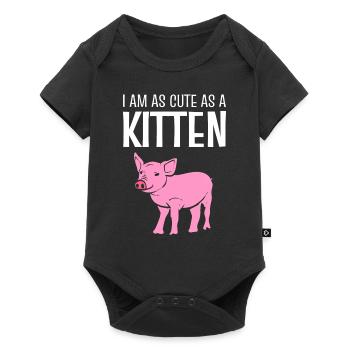 Schweinliebhaber Veganer Aktivist - Baby Premium Kurzarmbody - Schwarz - Vorne