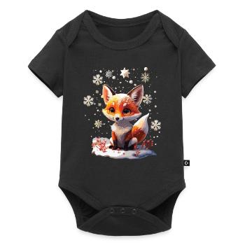 Cute Cute Fox in Winter Gift - Baby Premium short-sleeve bodysuit - black - Front