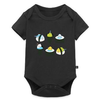 Perruche mignonne Sushi Japon Kawaii - Body à manches courtes Premium Bébé - noir - Devant
