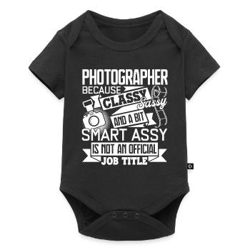 Photographer Photographer Job Title - Baby Premium short-sleeve bodysuit - black - Front