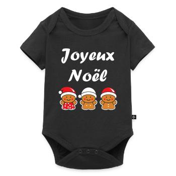 Joyeux noel pain d'épice - Body à manches courtes Premium Bébé - noir - Devant