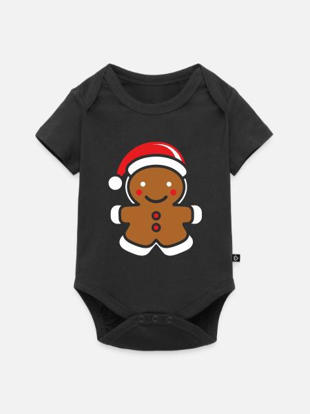 Lebkuchenmann - Baby Premium Kurzarmbody - Schwarz