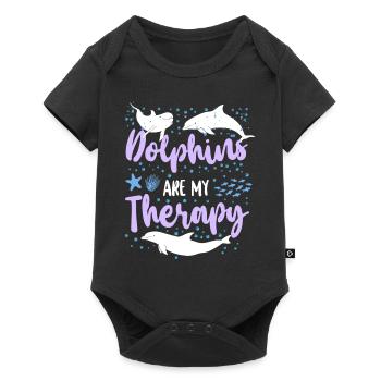 Dolphin Dolphins Are My Therapy - Baby Premium short-sleeve bodysuit - black - Front