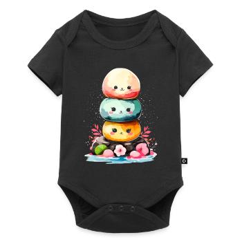 Kawaii Mochi Crème Glacée Dessert Japonais Japon - Body à manches courtes Premium Bébé - noir - Devant