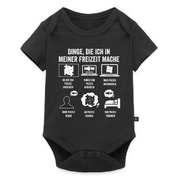 Puzzlefan Puzzler Puzzleteile Puzzle - Baby Premium Kurzarmbody - Schwarz - Vorne