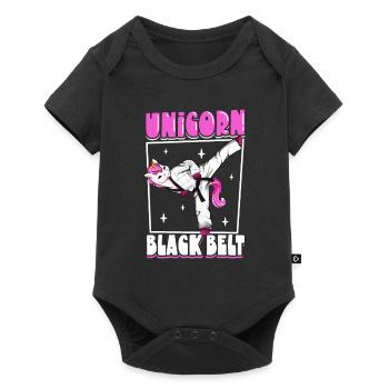 Licorne avec ceinture noire - Hapkido - Body à manches courtes Premium Bébé - noir - Devant