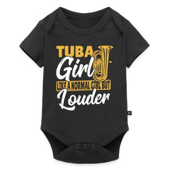 Tuba Girl aime une fille normale mais une trompette plus forte - Body à manches courtes Premium Bébé - noir - Devant