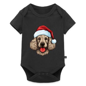 Caniche tête de chien Noël Noël - Body à manches courtes Premium Bébé - noir - Devant