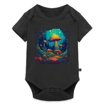 Fantasy Mushroom | Forest | Nature | Goa Festival - Baby Premium short-sleeve bodysuit - black - Front