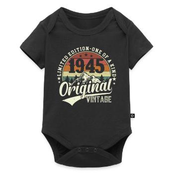 Birthday 79 Vintage Retro 1945 - Baby Premium short-sleeve bodysuit - black - Front