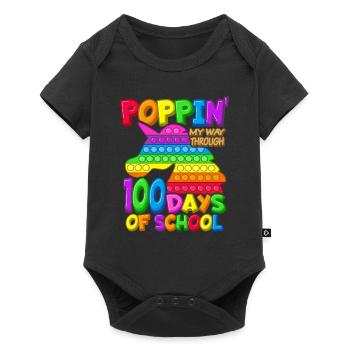 100th Day of School Unicorn Costume 100 Days of School - Baby Premium short-sleeve bodysuit - black - Front