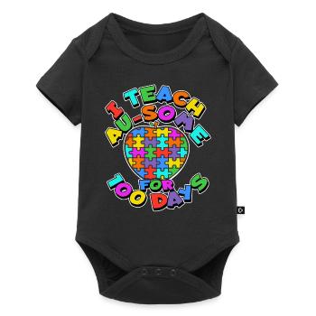 100th Day of School Puzzle Apple Costume 100 Days - Baby Premium short-sleeve bodysuit - black - Front