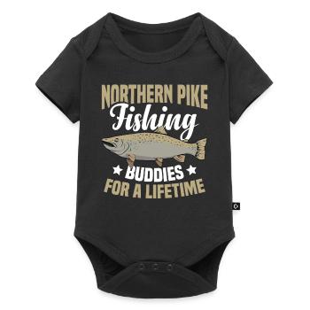 Northern Pike Fisherman Pike Fishing Rod Pike Fish - Baby Premium short-sleeve bodysuit - black - Front