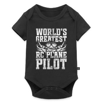 Modellflieger World's Greatest RC Plane Pilot - Baby Premium Kurzarmbody - Schwarz - Vorne