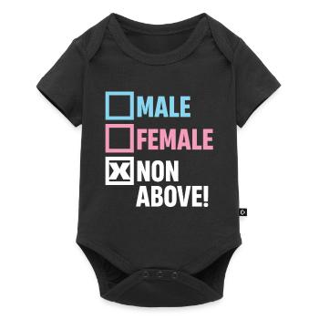 Mâle Femelle Pas Top ! Drôle Transgenre - Body à manches courtes Premium Bébé - noir - Devant