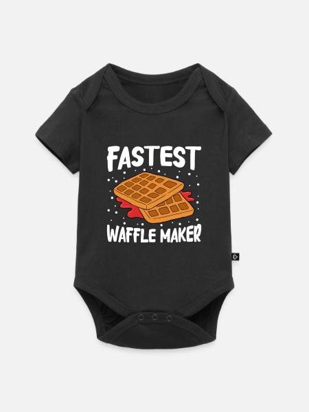 Waffel machen Waffeleisen - Baby Premium Kurzarmbody - Schwarz