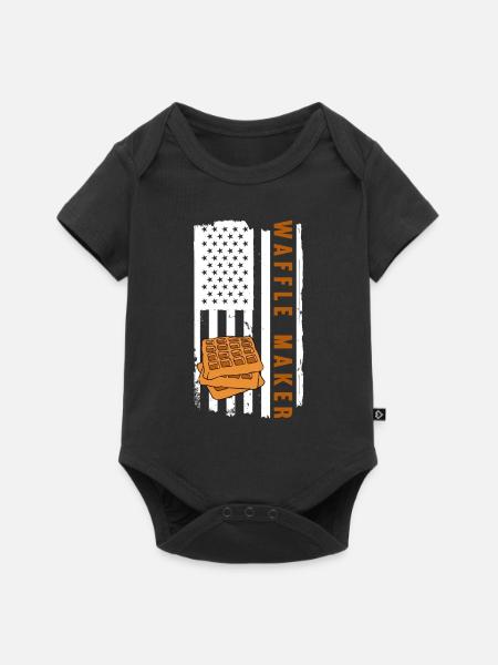 Waffel machen Waffeleisen - Baby Premium Kurzarmbody - Schwarz