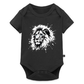 Lion Head with Blue Eyes - Lover Lions - Baby Premium short-sleeve bodysuit - black - Front