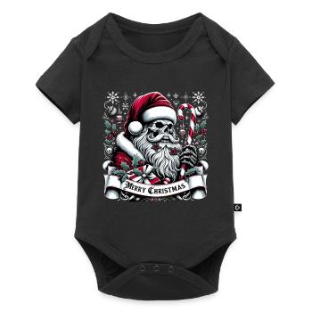 Merry Christmas Creepy Goth Santa Pajama - Baby Premium short-sleeve bodysuit - black - Front