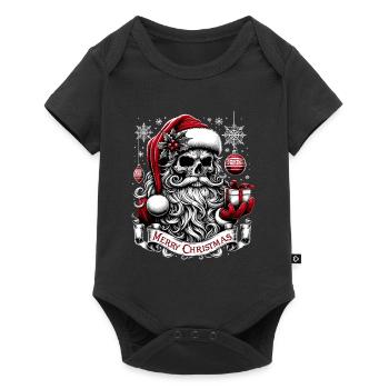 Merry Christmas Creepy Goth Santa Pajama - Baby Premium short-sleeve bodysuit - black - Front