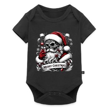 Merry Christmas Creepy Goth Santa Pajama - Baby Premium short-sleeve bodysuit - black - Front