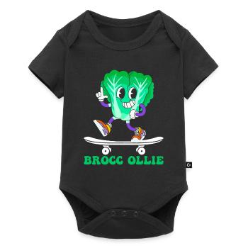 Skateboarder Brocc Ollie - Funny Skateboarding Bro - Baby Premium short-sleeve bodysuit - black - Front