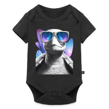 Turtle Space Glasses Vaporwave Galaxy Sunglasses - Baby Premium Kurzarmbody - Schwarz - Vorne