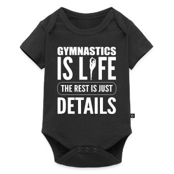 Gymnastik ist das Leben Turn -Trainer - Baby Premium Kurzarmbody - Schwarz - Vorne