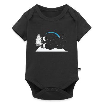 Shooting star with moon in the sky - Baby Premium short-sleeve bodysuit - black - Front