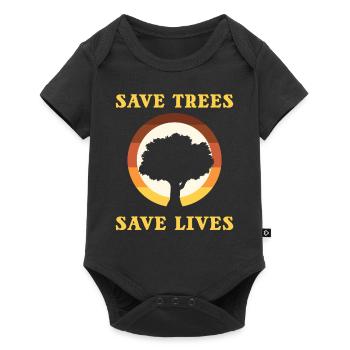 Save Trees Save Lives Naturliebhaber - Baby Premium Kurzarmbody - Schwarz - Vorne
