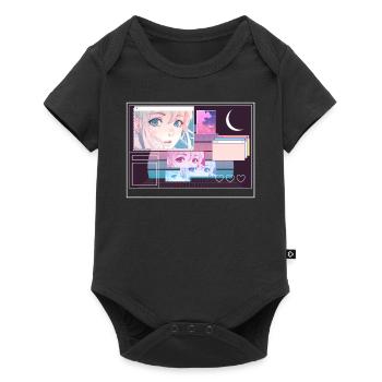 Kawaii Lofi Retro Anime EGirl Aesthetic Otaku Past - Baby Premium Kurzarmbody - Schwarz - Vorne