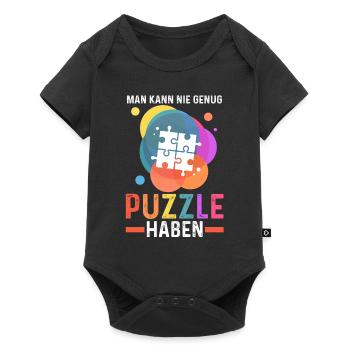 Puzzlefan Puzzler Puzzleteile Puzzle - Baby Premium Kurzarmbody - Schwarz - Vorne