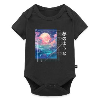 Lofi Anime Aesthetic Japan Fantasy Nature Moon And - Baby Premium Kurzarmbody - Schwarz - Vorne