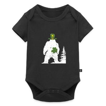 Irlandais Bigfoot Sasquatch Shamrock Drôle - Body à manches courtes Premium Bébé - noir - Devant