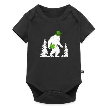 Irish Bigfoot Sasquatch Shamrock Funny - Baby Premium short-sleeve bodysuit - black - Front